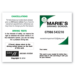 Personalized Pupil Appointment Cards Style F